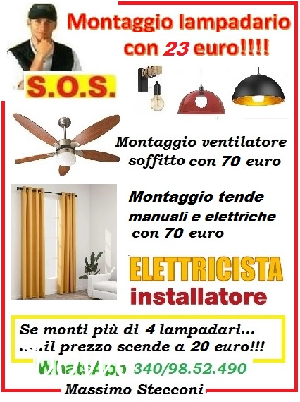 Vendita elettricista per il tuo lampadario o ventilatore a roma 