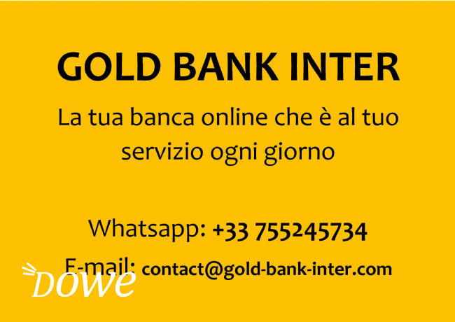 Regalo benvenuti alla banca gold bank inter