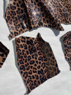 Vendita scampoli pelle vitello vernice lucida effetto leopardo