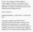 finanziiamento / 5ooo eur - 4.ooo.ooo eur email: stefanosantori33[at]gmail. com