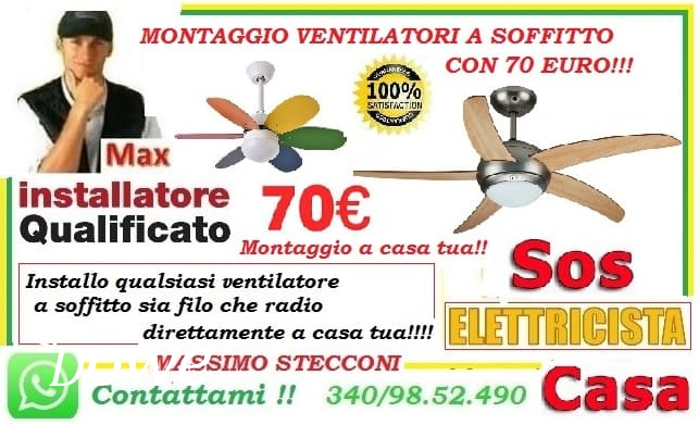 Vendita ventilatore a soffitto s.o.s installazione roma 