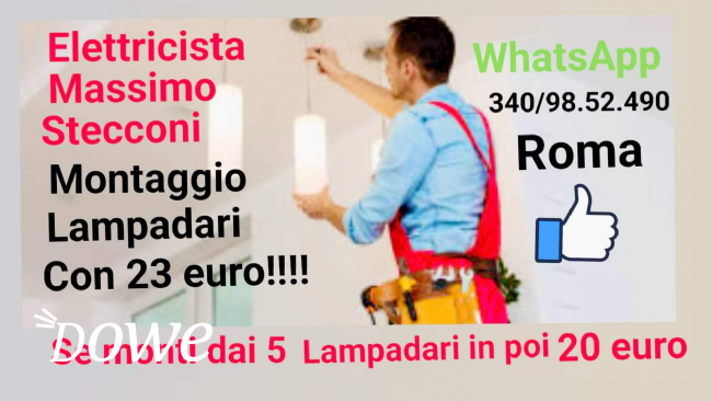 Vendita montaggio lampadario alessandrino roma 23 euro