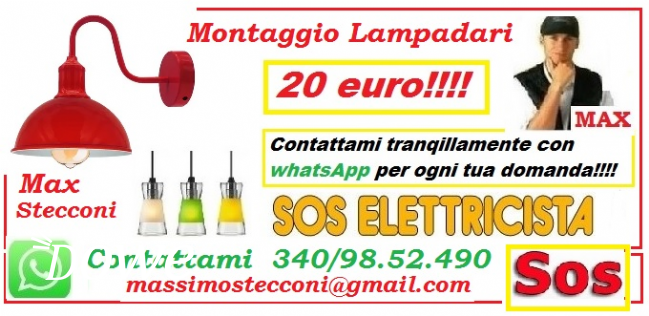 Vendita montaggio lampadario 20 euro roma montagnola 