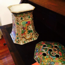 vaso portafiori porcellana cinese canton - xix secolo